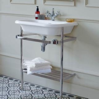Large Roll Top Clearwater Basin With Stainless Steel Stand